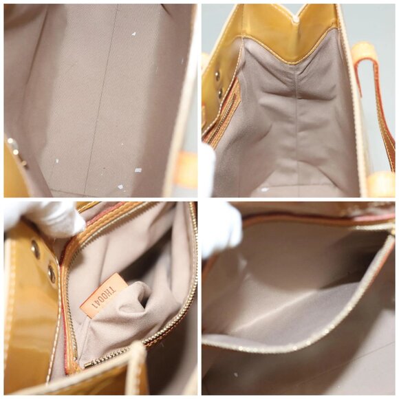 LOUIS VUITTON Monogram Vernis Reade MM Hand Bag Beige M91141 LV Auth BA3199 - Picture 15 of 16